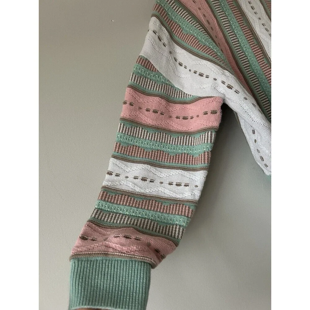 Cools Club Coogi Style Sweater Size 12 Groovy Unique Colorful Slightly Cropped - Picture 9 of 10